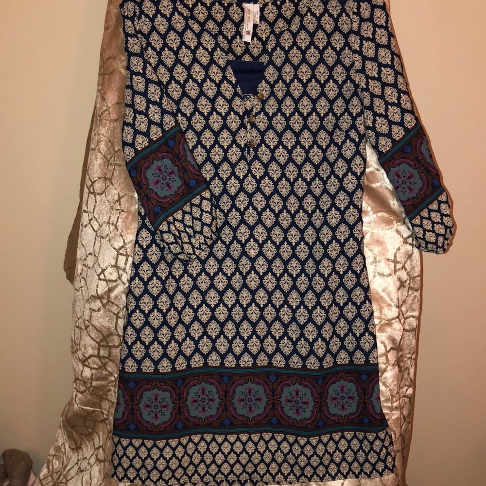 Multi tie waist quarter sleeve dress